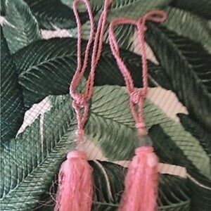 2 New Pink curtains tie back tassels